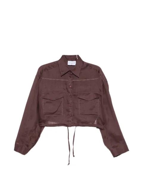 cropped drawstring-hem shirt by ISABELLE BLANCHE