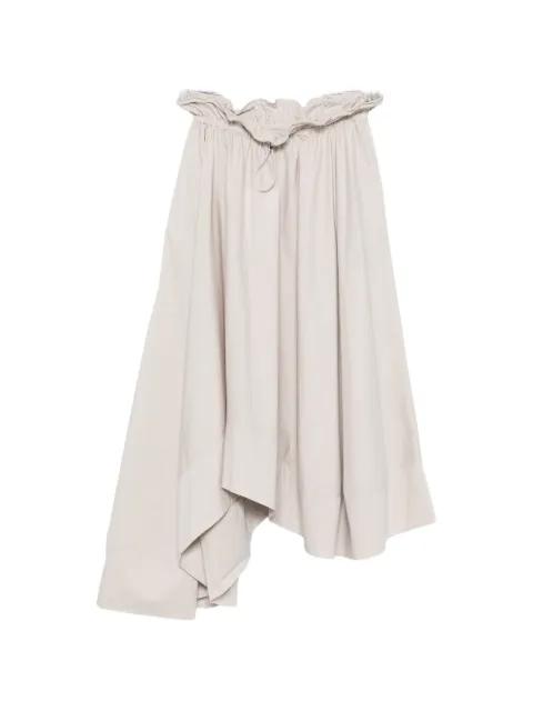 drawstring asymmetric midi skirt by ISABELLE BLANCHE