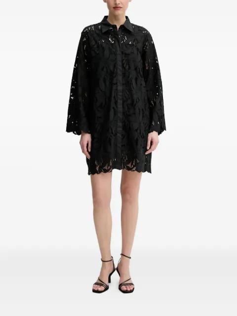 floral-lace shirt midi dress by ISABELLE BLANCHE