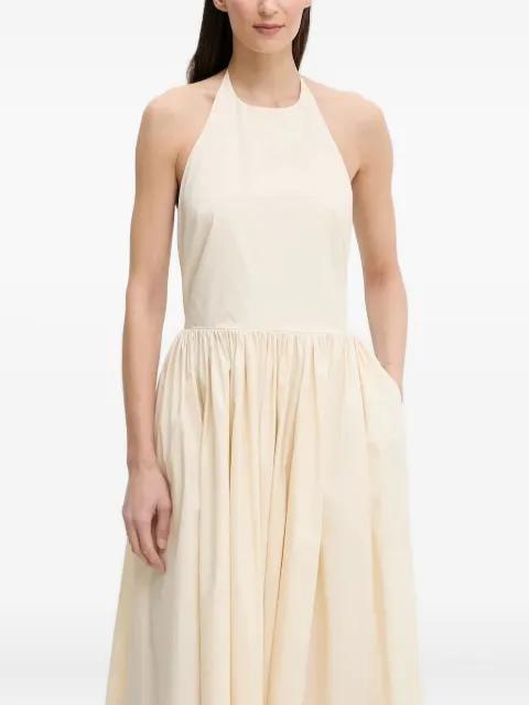 halter-neck gathered maxi dress by ISABELLE BLANCHE