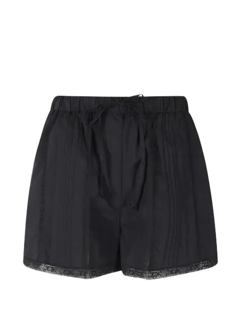 lace-trim pintuck-detail shorts by ISABELLE BLANCHE