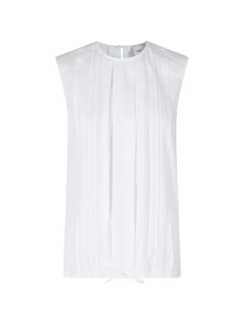 lace-trimmed pleated blouse by ISABELLE BLANCHE