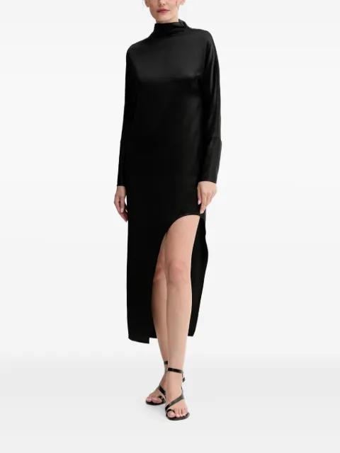 mock-neck slit midi dress by ISABELLE BLANCHE