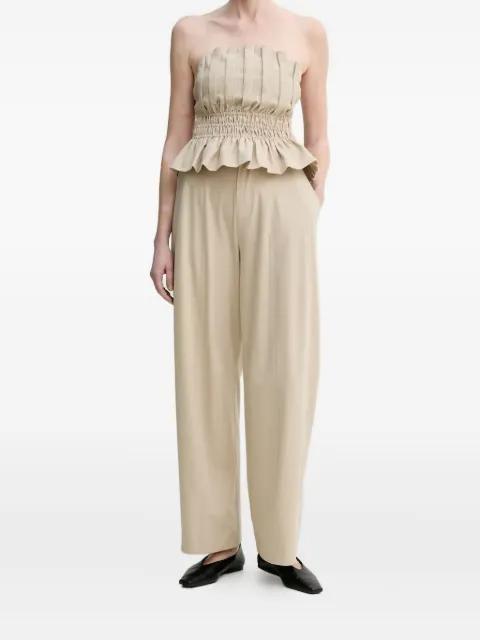 pleated straight trousers by ISABELLE BLANCHE