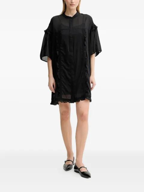 ruffle-trimmed lace-insert mini dress by ISABELLE BLANCHE