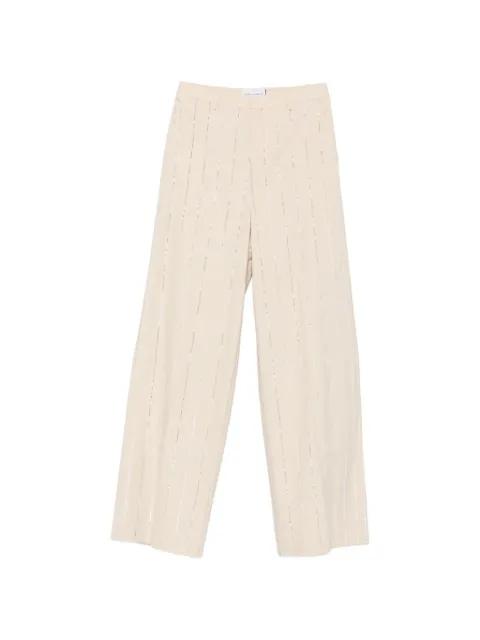 sequin-embellished pinstripe trousers by ISABELLE BLANCHE