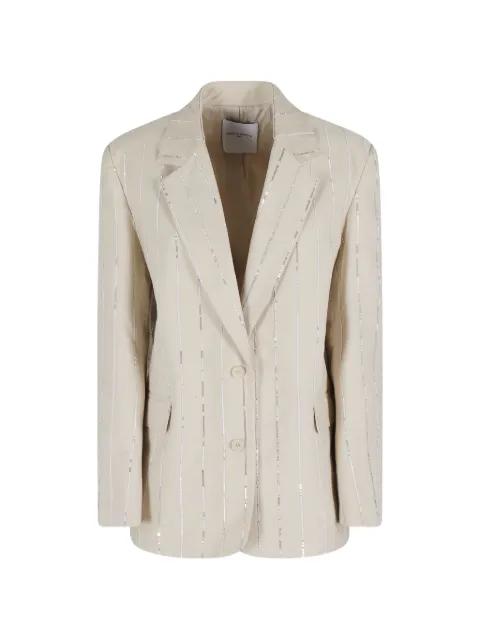 sequin-embellished striped blazer by ISABELLE BLANCHE