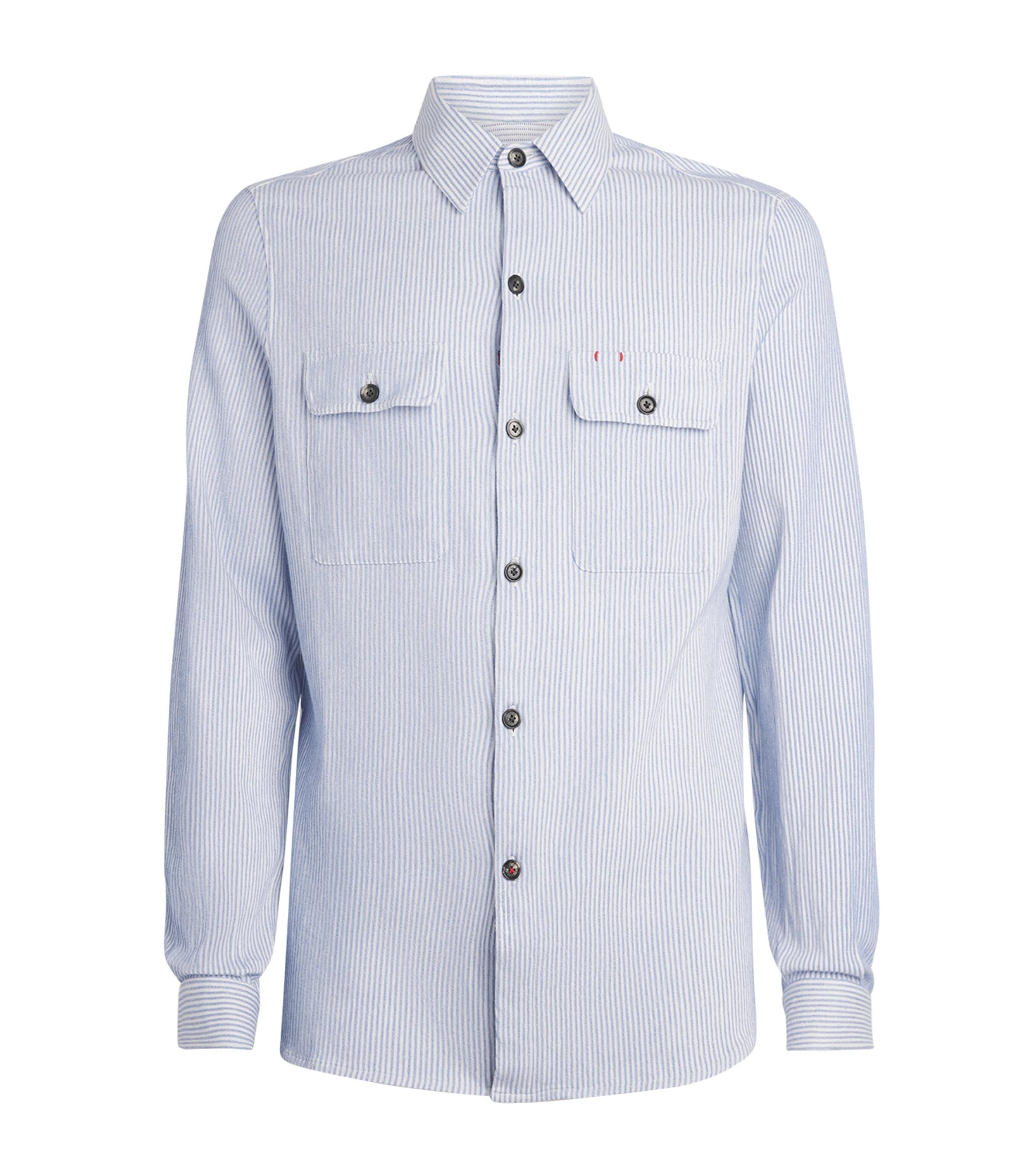 Isaia Cotton-Linen Stripe Overshirt by ISAIA