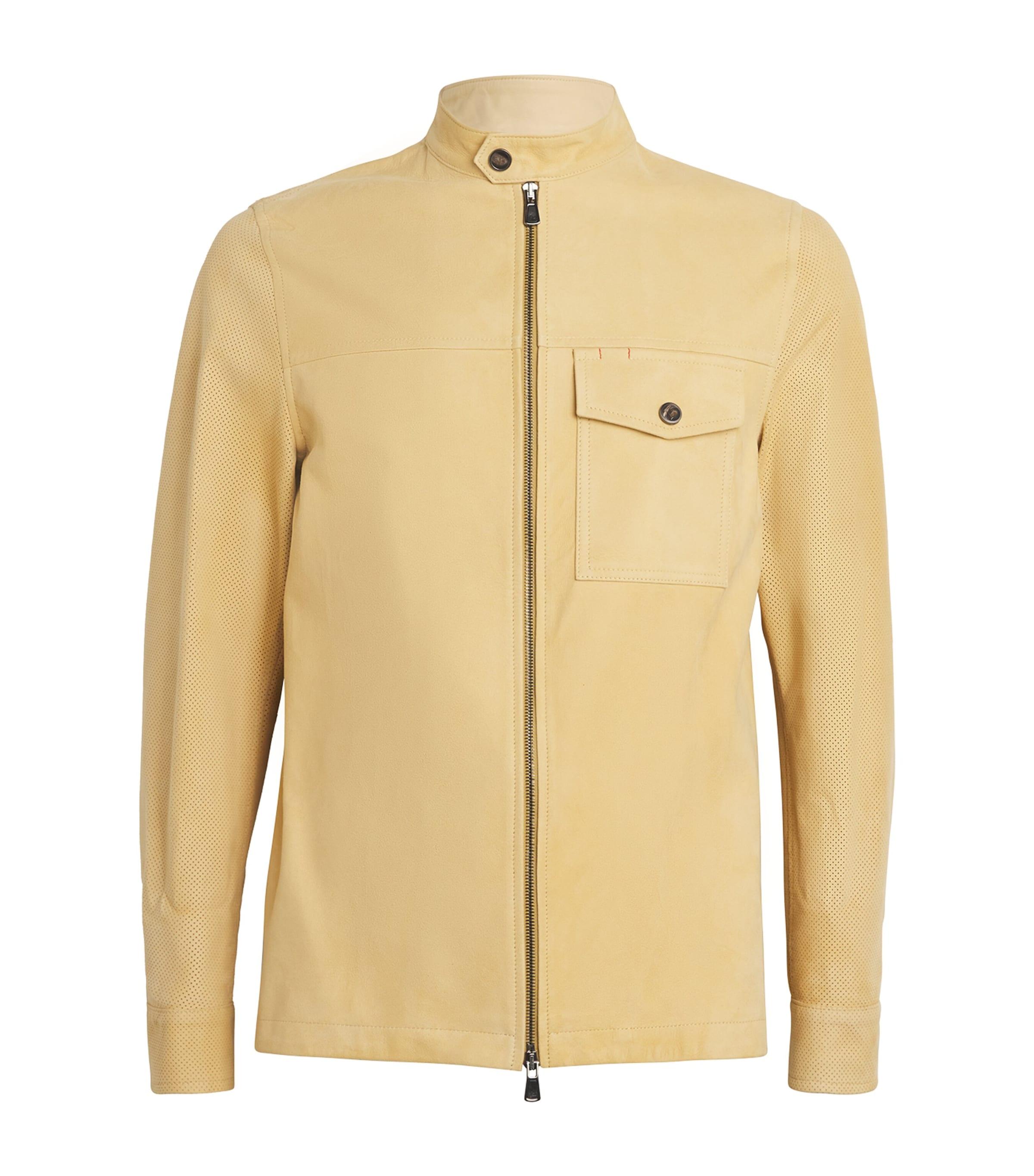 Isaia Lamb Suede Zip-Up Overshirt by ISAIA