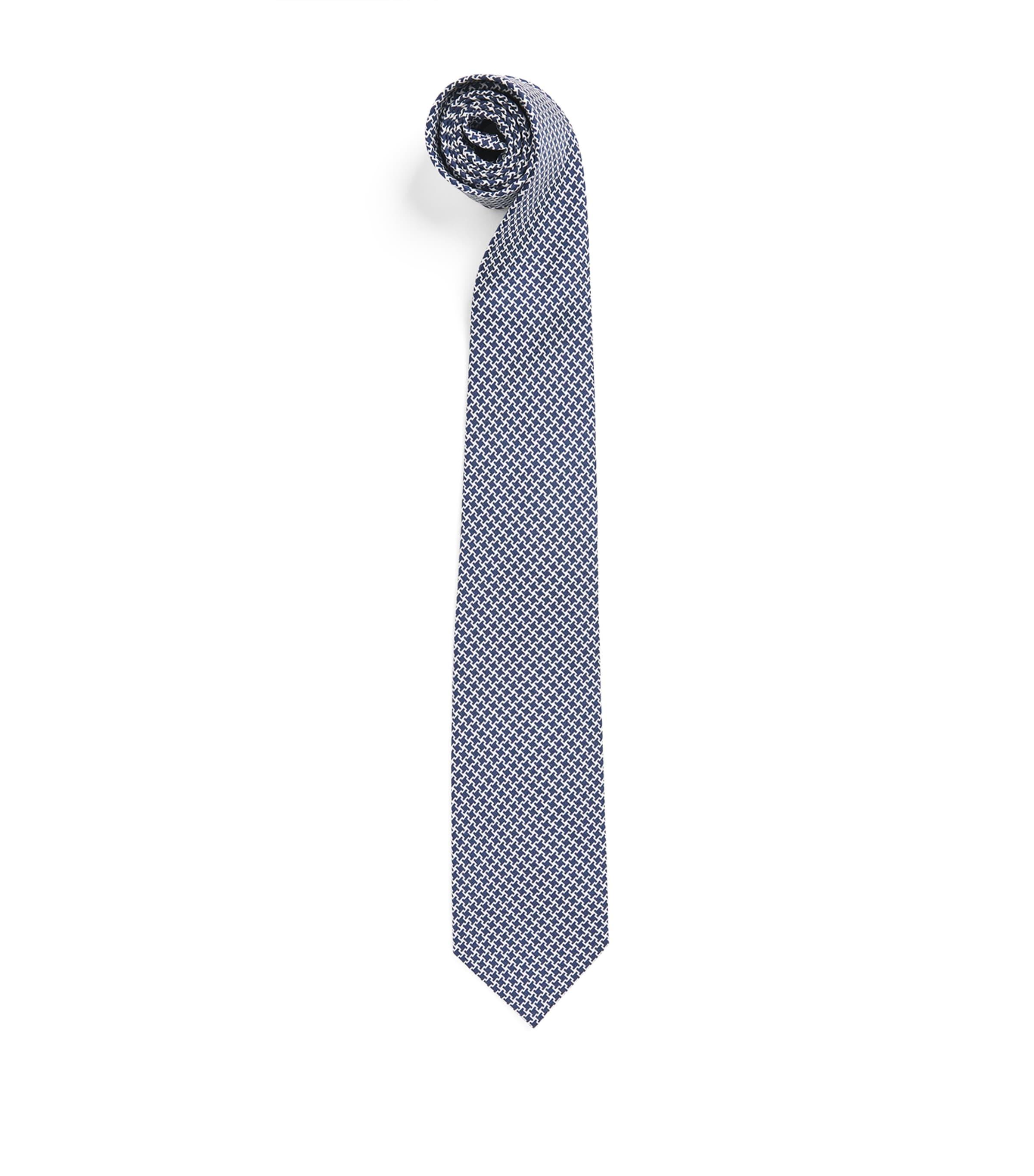 Isaia Silk Houndstooth Jacquard Tie by ISAIA