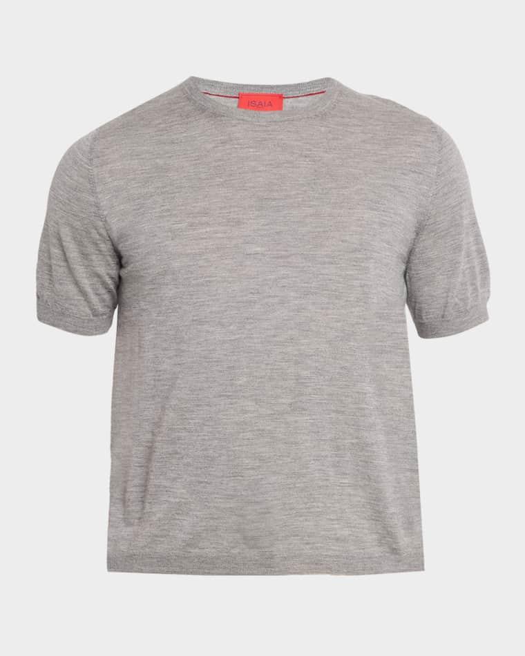 Men's Cashmere-Silk Short-Sleeve Shirt by ISAIA