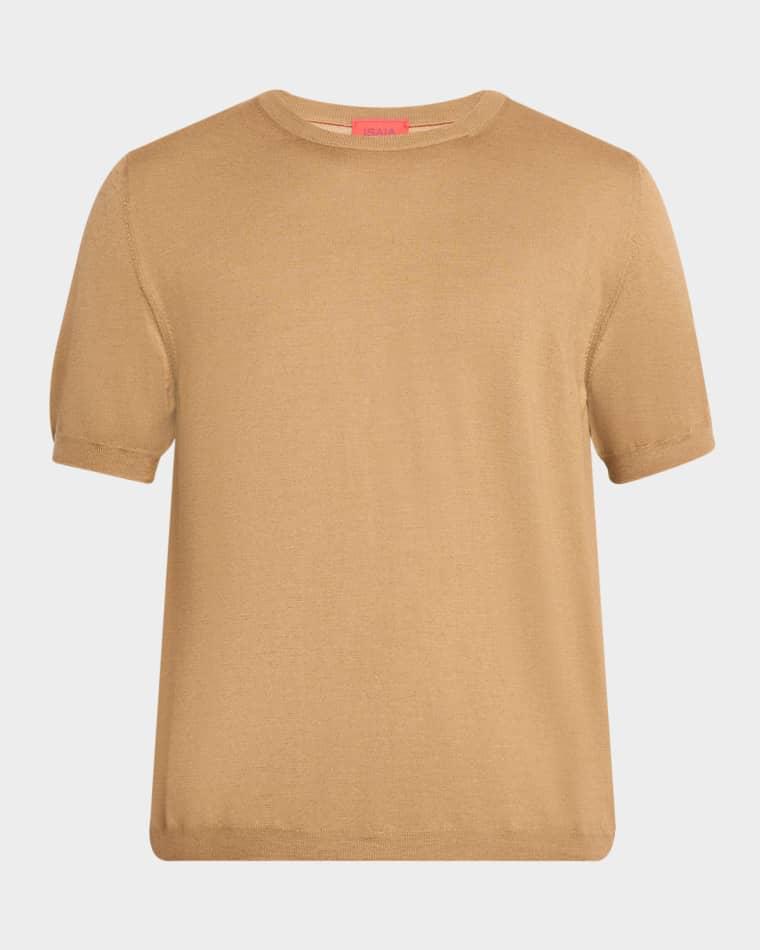 Men's Cashmere-Silk Short-Sleeve Shirt by ISAIA