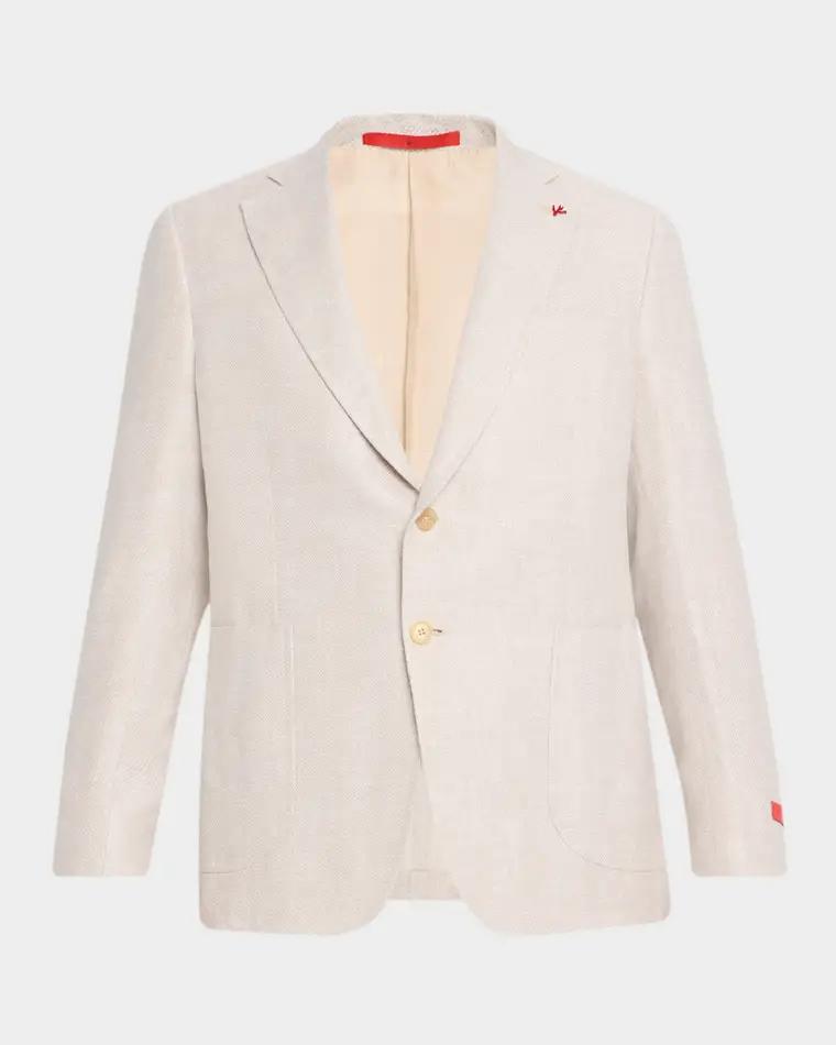 Men's Linen-Wool Textured Sport Coat by ISAIA
