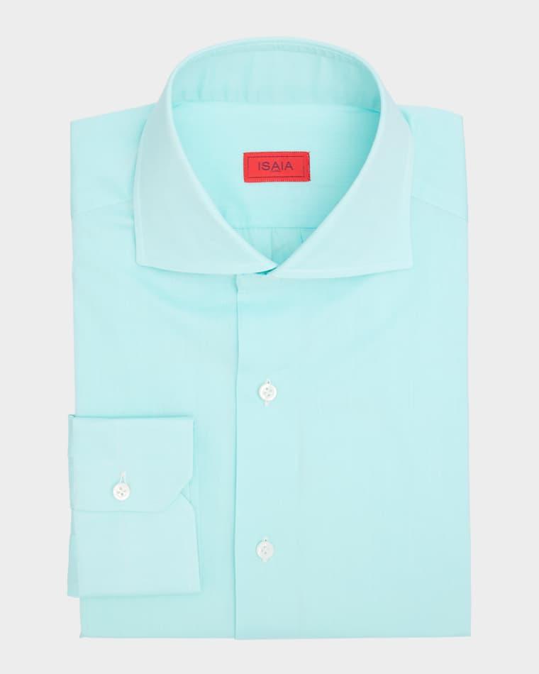 Men's Solid Cotton Dress Shirt by ISAIA