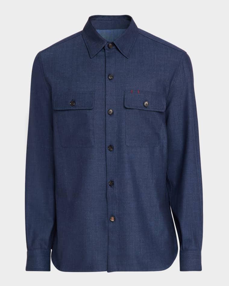 Men's Summertime Denim Shirt by ISAIA