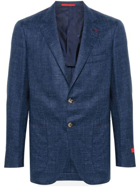 brooch-detail mélange blazer by ISAIA