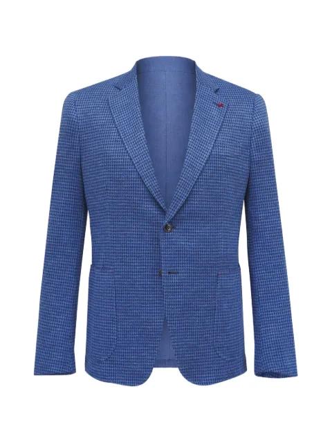 houndstooth-pattern single-breasted blazer by ISAIA