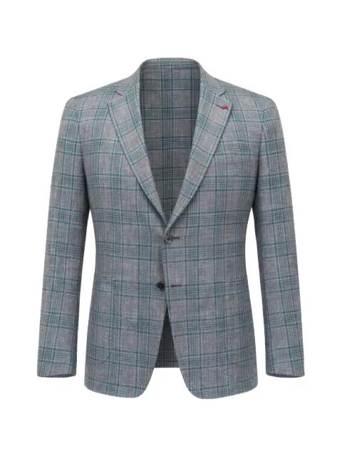 plaid buttoned blazer by ISAIA