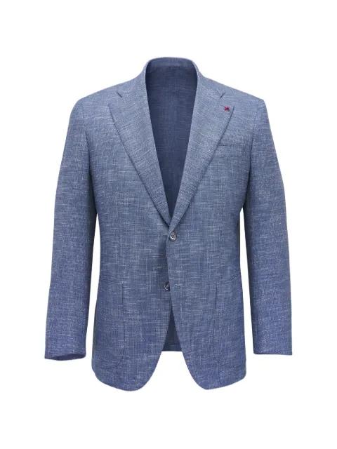 textured patch-pocket blazer by ISAIA