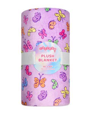 Girls' Bright Butterflies Plush Blanket - Little Kid by ISCREAM
