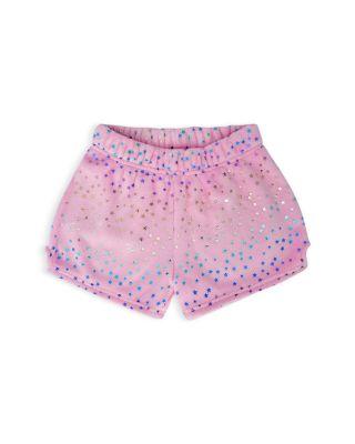 Girls' Pink Foil Stars Plush Shorts - Big Kid by ISCREAM