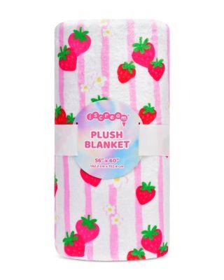 Girls' Strawberry Striped Plush Blanket - Little Kid by ISCREAM