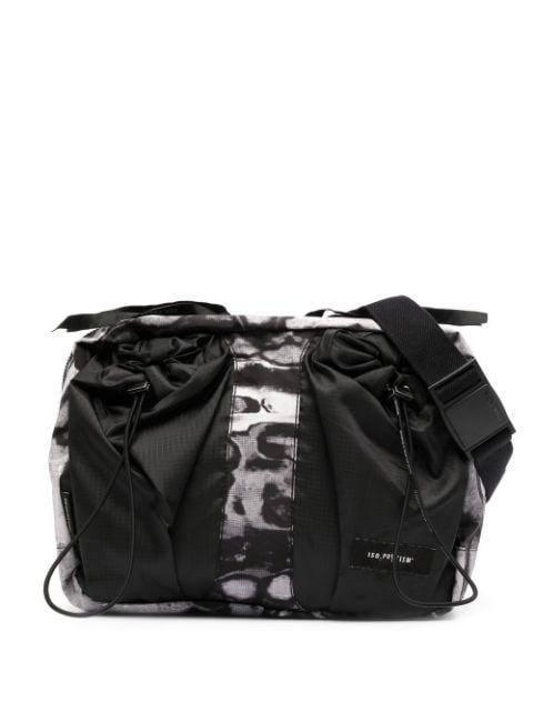 abstract-print panelled shoulder bag by ISO.POETISM