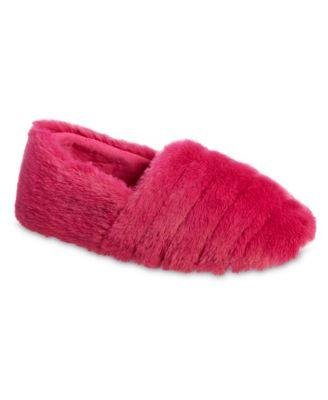 Women's Memory Foam Shay Faux Fur A-Line Slip On Comfort Slippers by ISOTONER