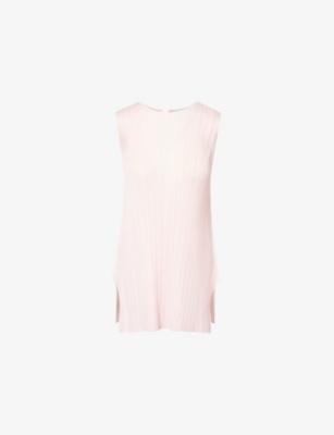 A-Line Sleeveless Plisse Knitted Tunic Top by ISSEY MIYAKE