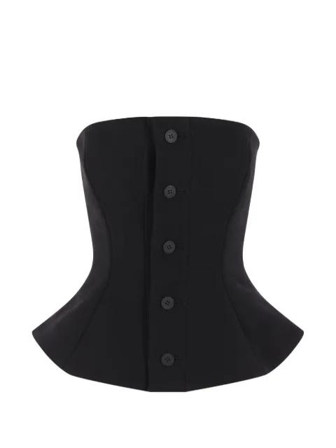 Arms buttoned bustier top by ISSEY MIYAKE
