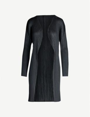 Basic relaxed-fit pleated knitted jersey coat by ISSEY MIYAKE