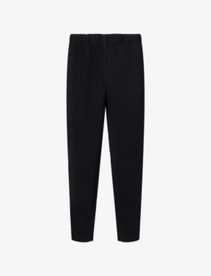 Basics Straight-Leg Pleats Knitted Trousers by ISSEY MIYAKE