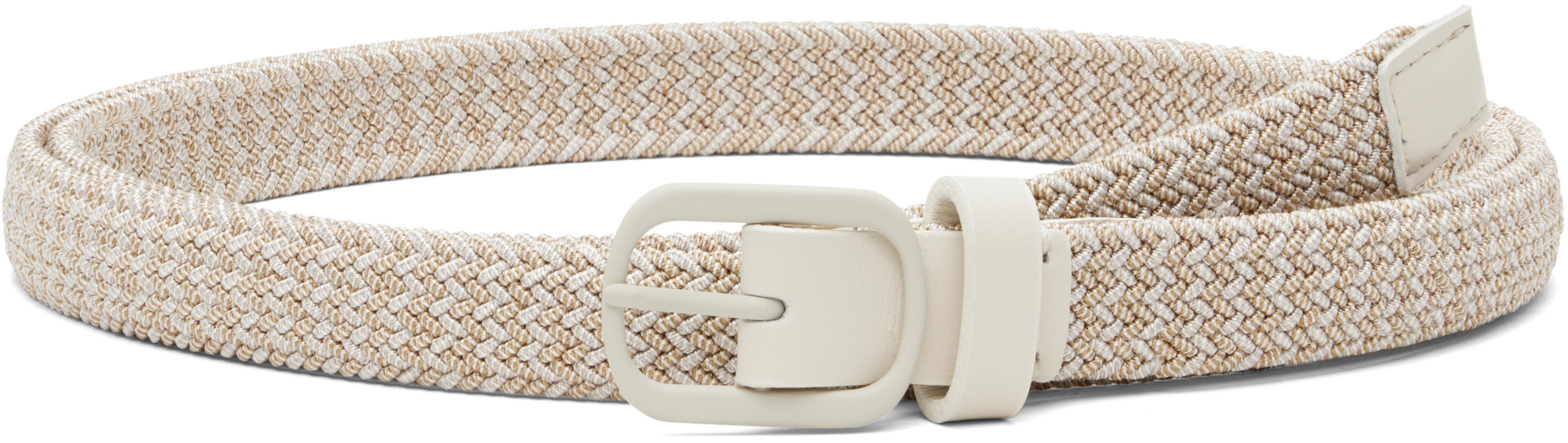 Beige Braided Belt by ISSEY MIYAKE
