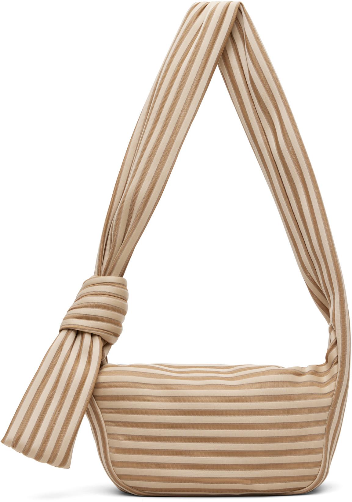 Beige Linear Knit 58 Bag by ISSEY MIYAKE