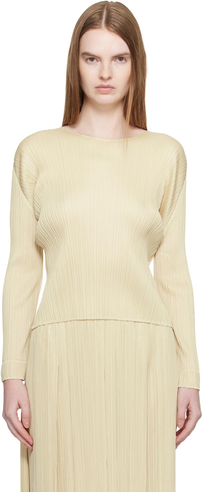 Beige Monthly Colors December Blouse by ISSEY MIYAKE