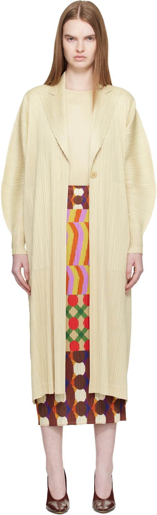 Beige Monthly Colors December Coat by ISSEY MIYAKE