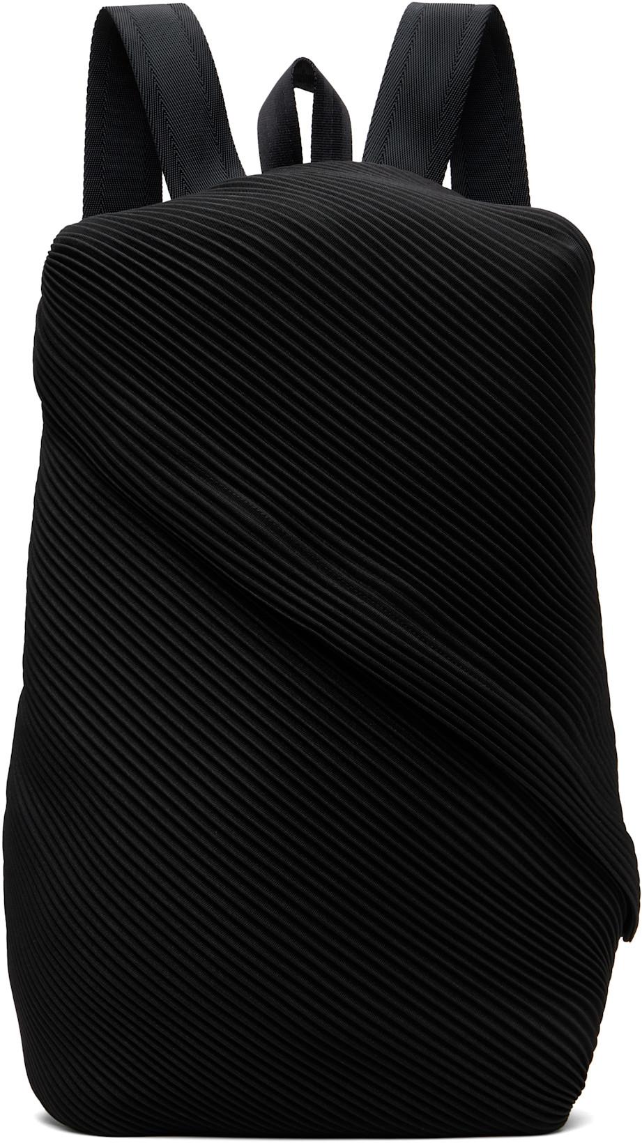 Black Bias Pleats Backpack by ISSEY MIYAKE