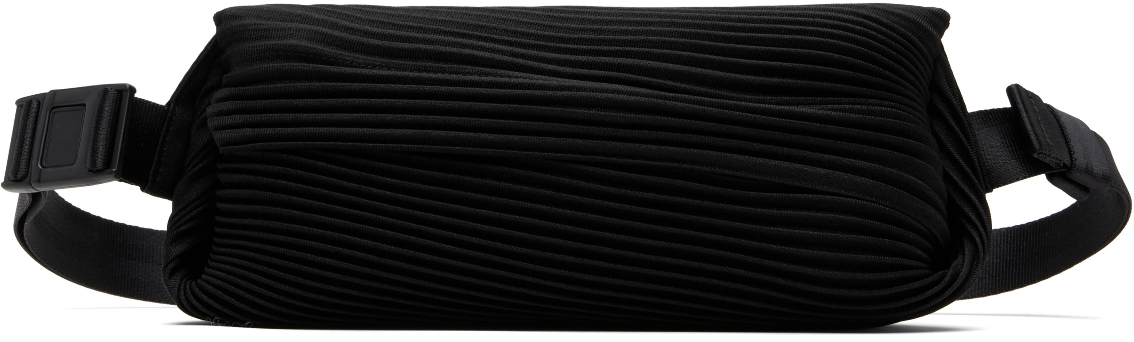 Black Bias Pleats Waist Pouch by ISSEY MIYAKE