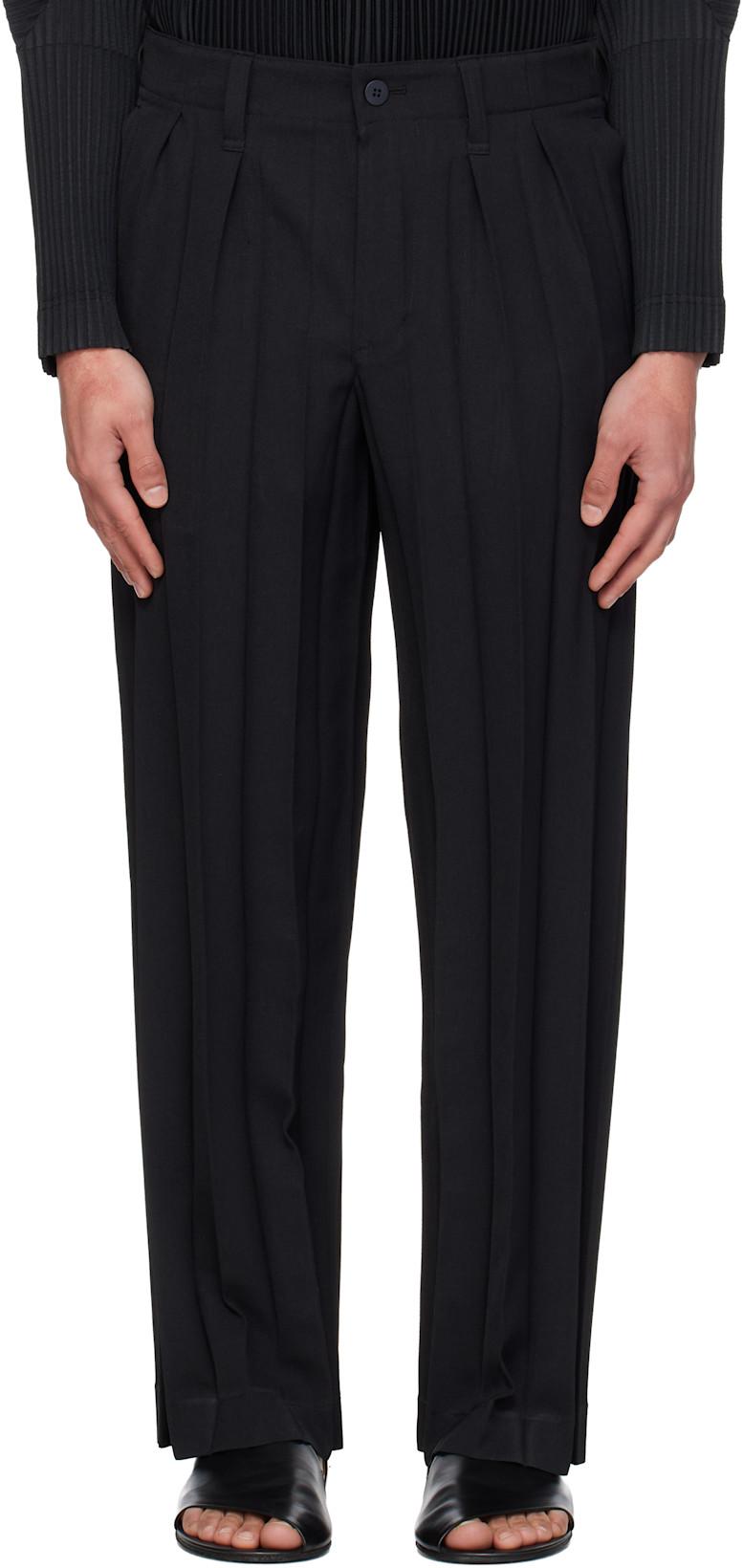 Black Edge Ensemble Trousers by ISSEY MIYAKE