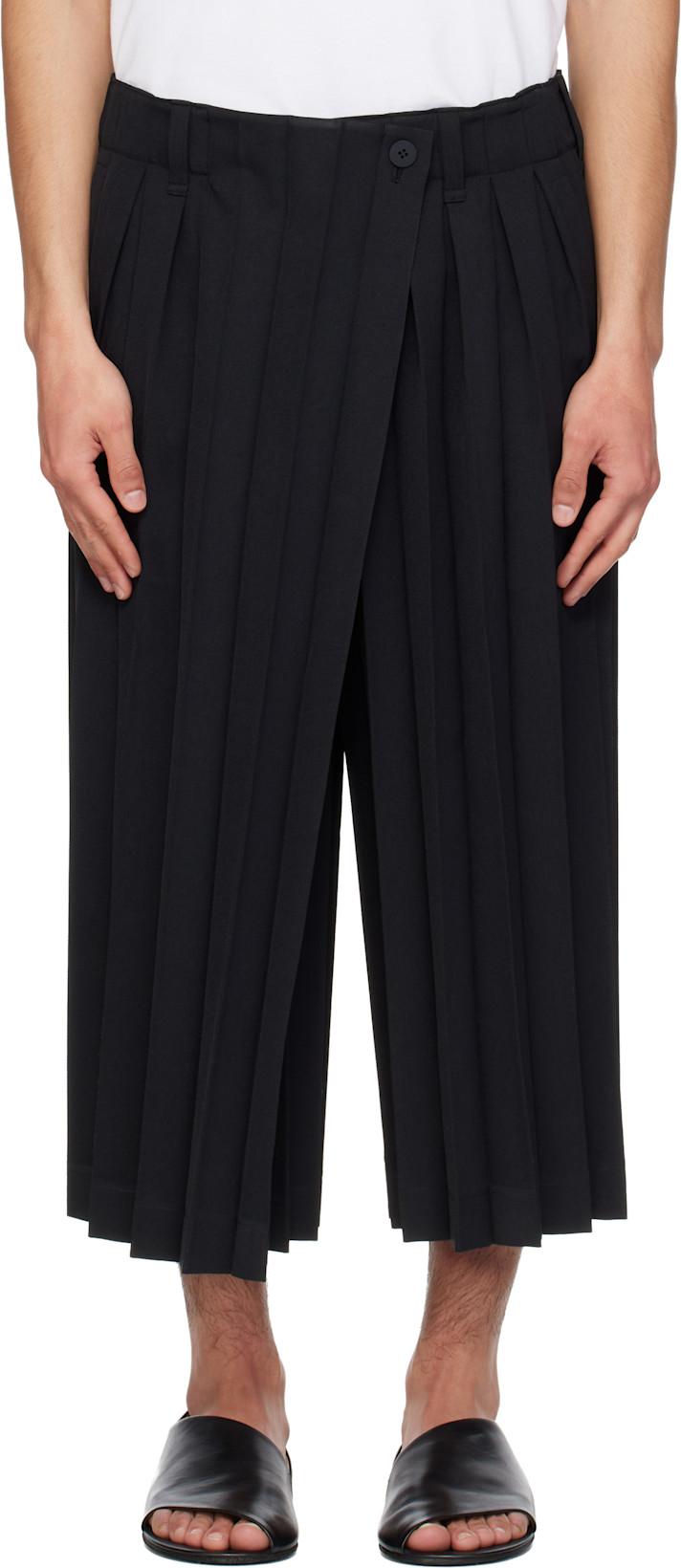 Black Edge Ensemble Trousers by ISSEY MIYAKE