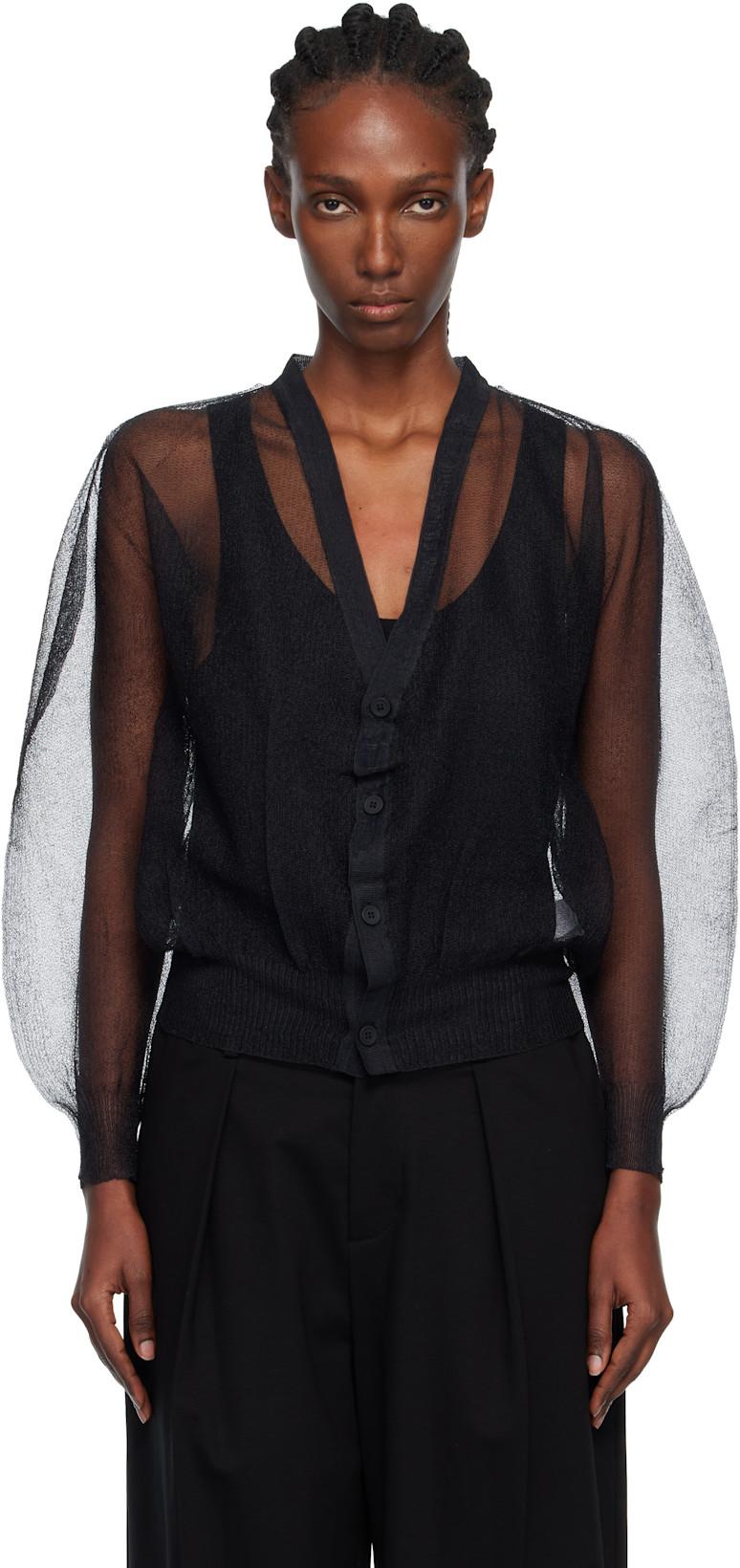 Black Encase Cardigan by ISSEY MIYAKE