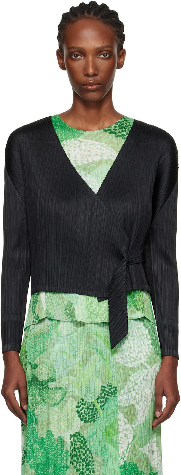 Black Facade Cardigan by ISSEY MIYAKE