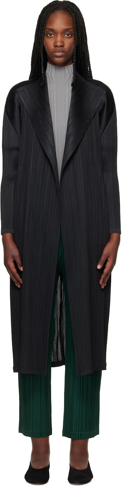 Black Facade Coat by ISSEY MIYAKE