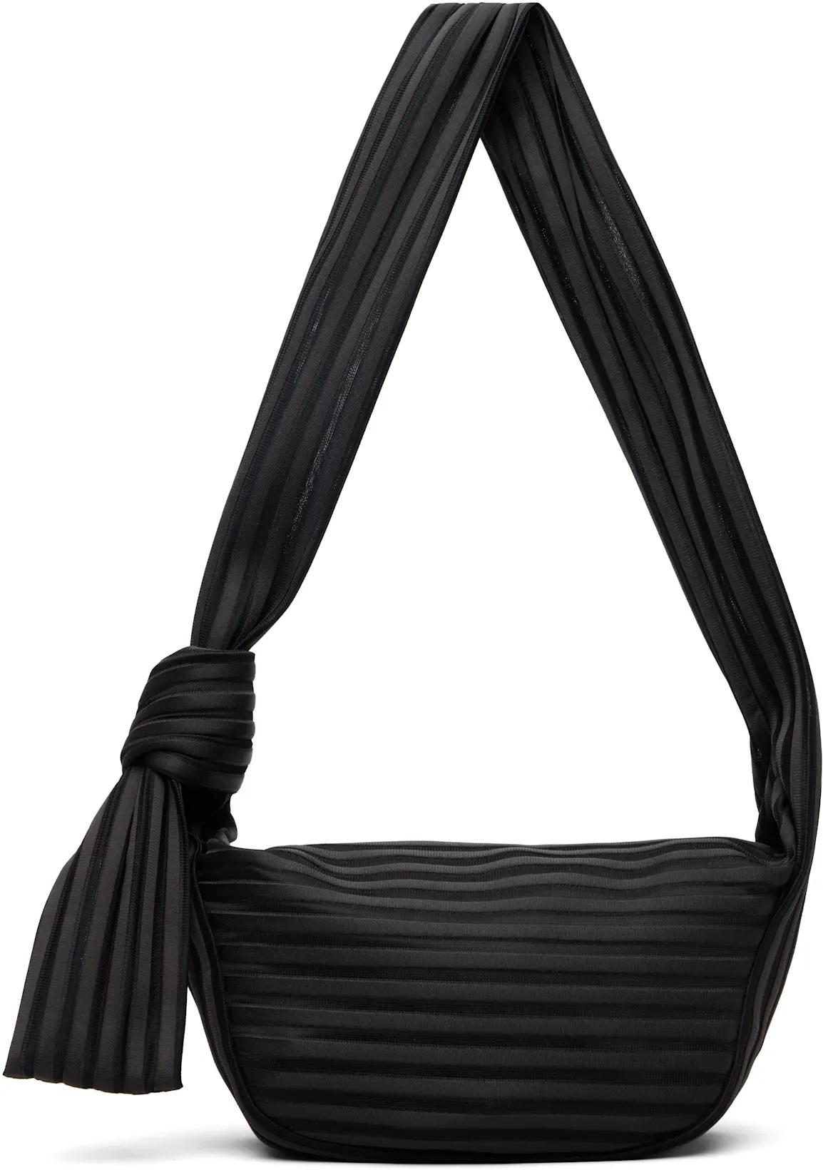 Black Linear Knit 58 Bag by ISSEY MIYAKE