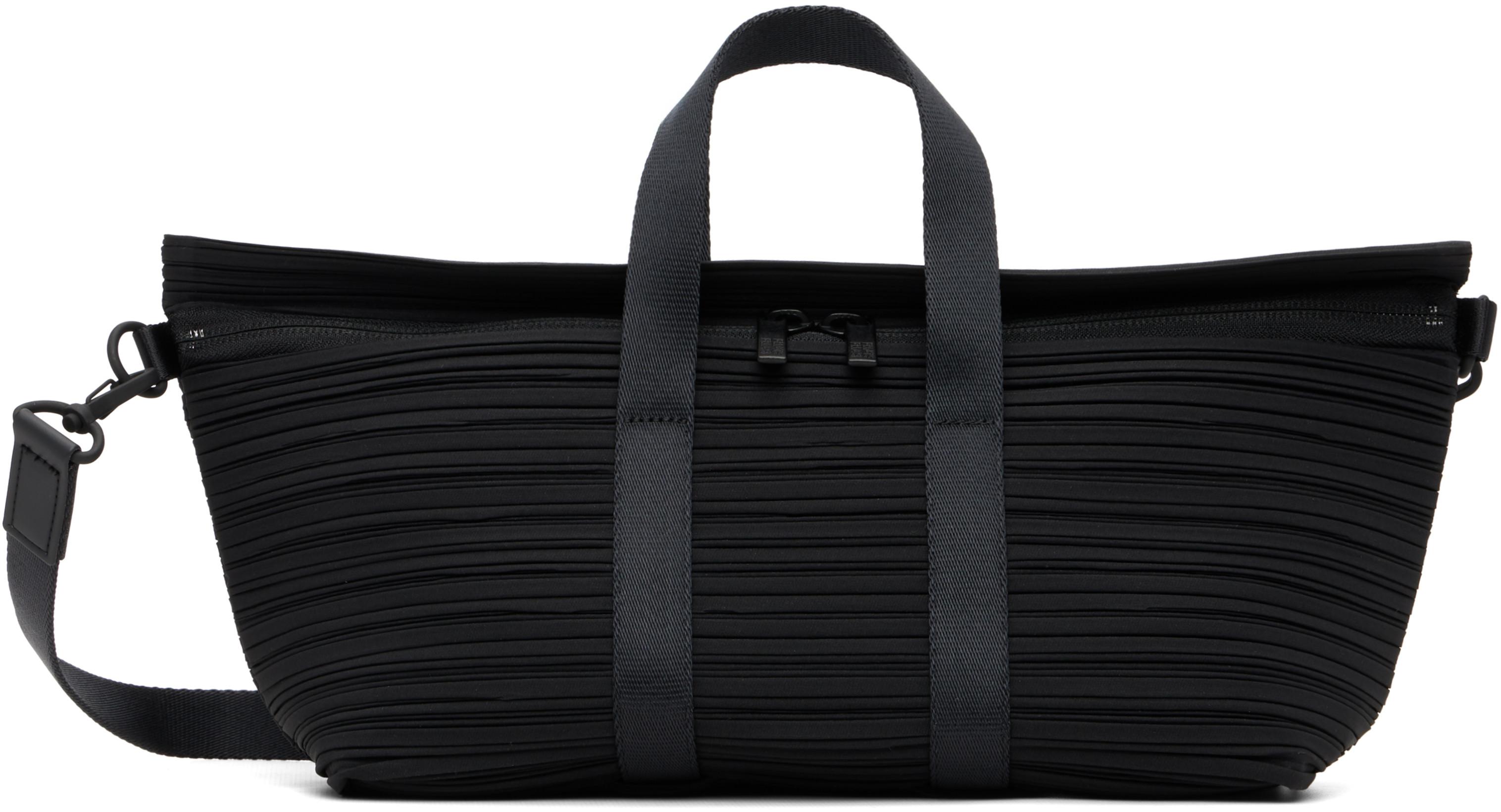 Black Pleats Boston Bag by ISSEY MIYAKE