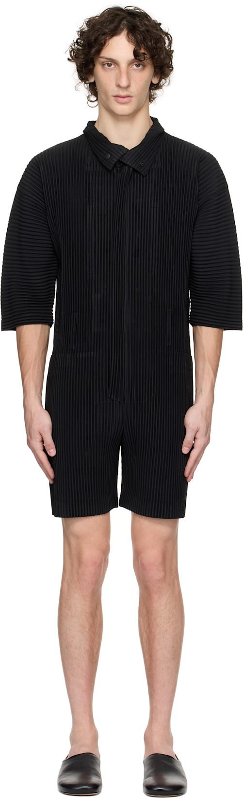 Black Pleats Bottoms 3 Jumpsuit by ISSEY MIYAKE