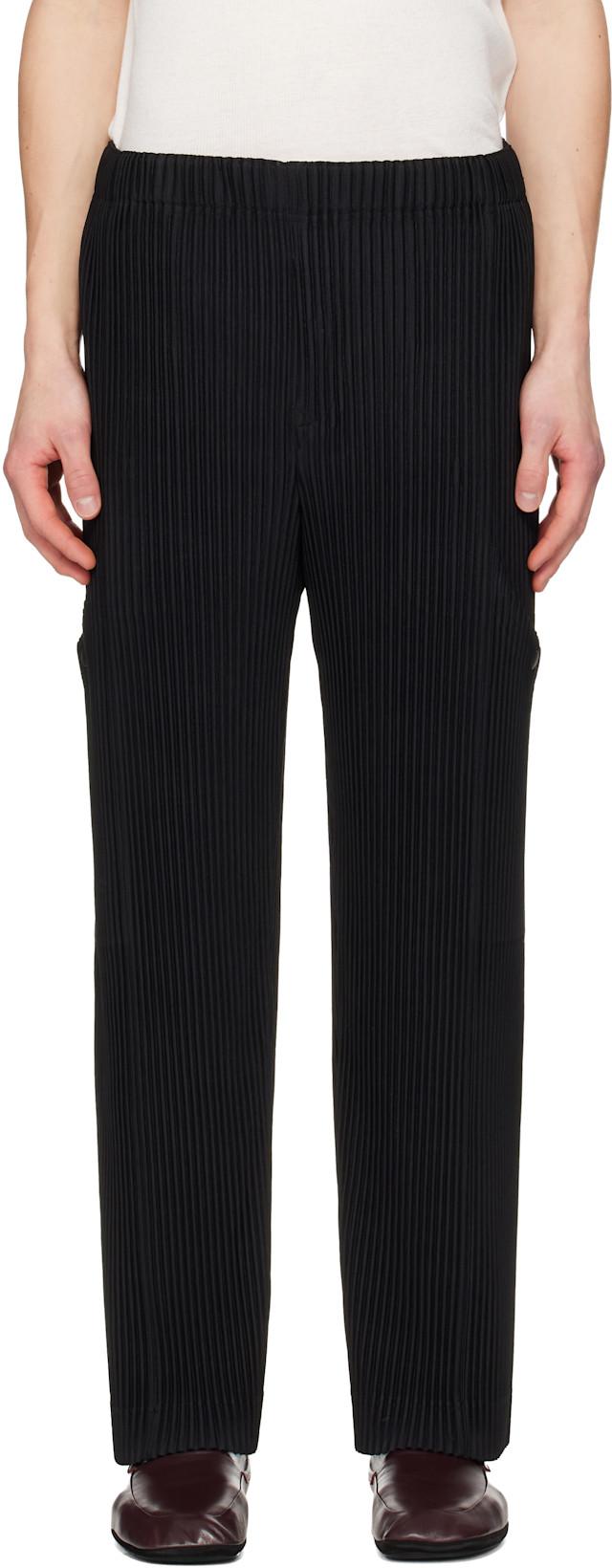 Black Quarry Trousers by ISSEY MIYAKE