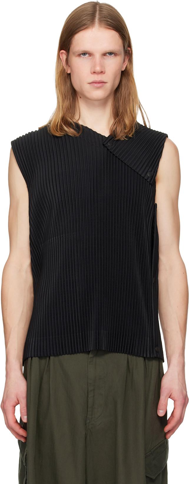 Black Stone Cloud Tank Top by ISSEY MIYAKE