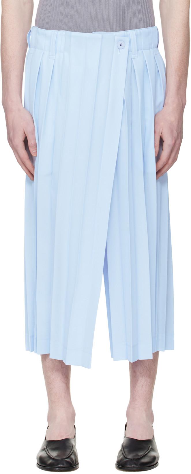 Blue Edge Ensemble Trousers by ISSEY MIYAKE