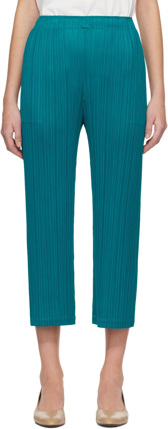 Blue Monthly Colors October Trousers by ISSEY MIYAKE